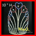 Wholesale silver plated large tall heart patriotic pageant crown